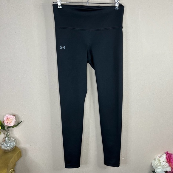 S Under Armour Black Compression Leggings Stretch Small 4 6 Athletic Activewear - Picture 1 of 8